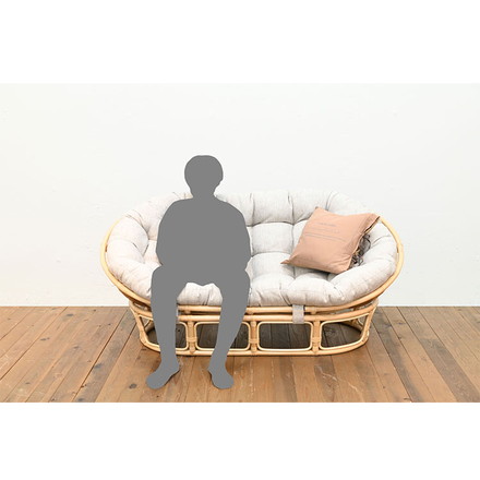 ラタンチェア 2人掛け 幅160cm ラタンソファ 完成品 二人用 2P チェア ソファ付き 椅子 いす