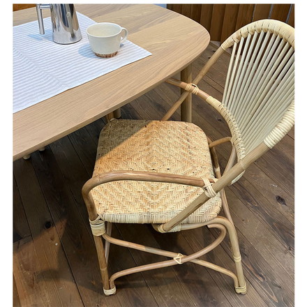 定番 ラタンチェア 1人掛け 完成品 1人用 1P チェア 椅子 いす 皮付きラタン 籐 木製 アジアン