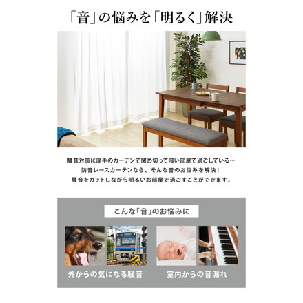 ミラーレースカーテン 2枚組 防音効果 夜も見えにくい 幅100cm 遮像 防音 保温 断熱 省エネ UVカット 洗える プレーン 幅100×丈176cm