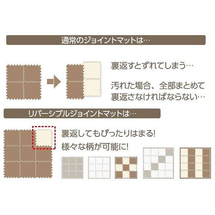 リバーシブルジョイントマット JMRN-616 グレー/ホワイトアイリスオーヤマ