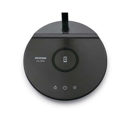 LEDデスクライトQi充電シリーズ 平置きタイプ 調光・調色 LDL-QFDL-B ブラックアイリスオーヤマ
