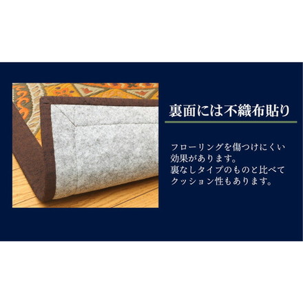 純国産 袋七重織い草マット 『万華鏡』 約95×150cm(裏:不織布)