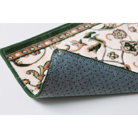 玄関マット あがり框 洗える モケット織り 王朝柄 メンデル グリーン 30×90cm