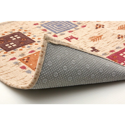 玄関マット 洗える ギャベ柄 ギャベル アイボリー 50×80cm 滑りにくい加工