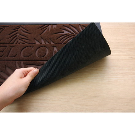 玄関マット リーフ柄 屋外用 ステイ ブラウン 約40×60cm