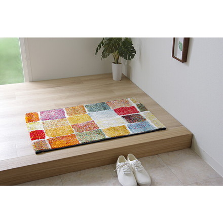 玄関マット トルコ製 ウィルトン織り 約50×80cm 抗菌防臭 消臭機能 へたりにくい シンプル 玄関マット