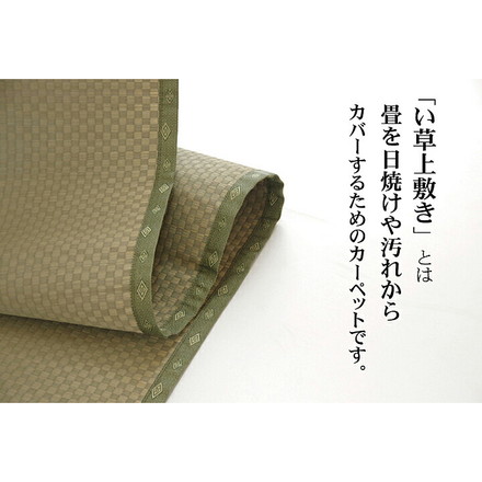 純国産 い草 上敷き カーペット 市松織 『不知火』 団地間6畳(約255×340cm) 熊本県八代産イ草使用