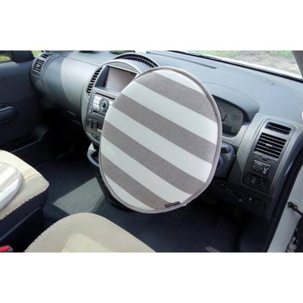 ハンドルカバー クッション ベーシック ボーダー 綿100% インド綿 ロカ ハンドルカバー ベージュ