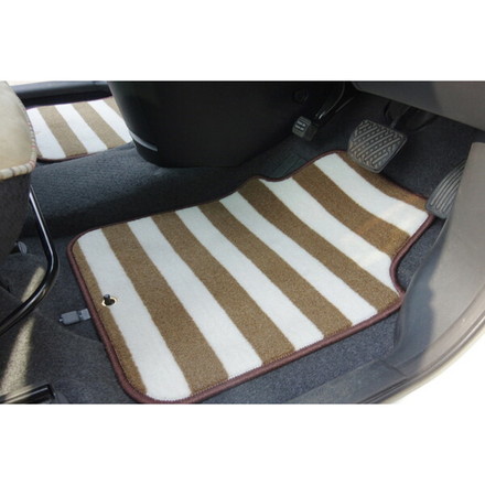 フロアマット カーマット 運転席 助手席 ベーシック ボーダー ロカ フロントマット ネイビー