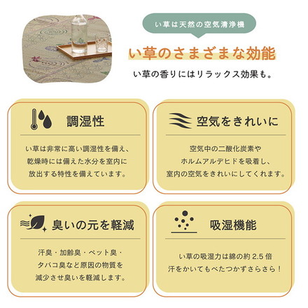 ラグ い草 金魚 和 風物詩 コンパクト 滑り止め不織布 自然素材 抗菌防臭 約180×180cm
