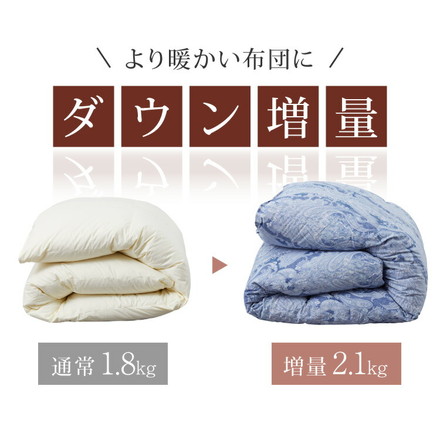 日本製 羽毛ふとん 羽毛増量 キング 2.1kg 最高ランクプレミアムゴールドラベル ポーランド産ホワイトダックダウン