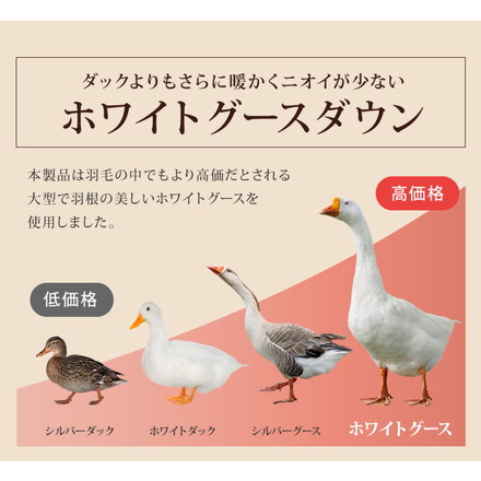 日本製 羽毛布団 キング ロイヤルゴールドラベル ポーランド産ホワイトグースダウン93% 400dp 充填量2kg
