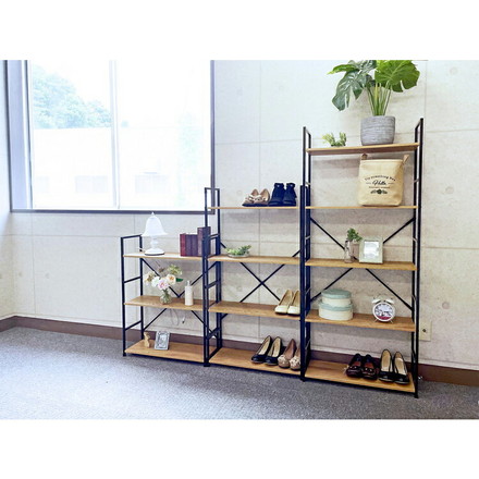 オープンラック 奥行き23.5cm ワイド 5段 シェルフ ウッドシェルフ 棚 オープンラック シェルフ 本棚 棚