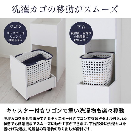 日本製 ランドリーバスケットワゴン ランドリーバスケット ランドリーワゴン 収納 ラック オープンラック