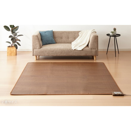 3畳 フローリング調電気マット 235×195cm ホットカーペット 電気マット ホットマット キッチンマット 防水 CWC301H-BW ブラウン