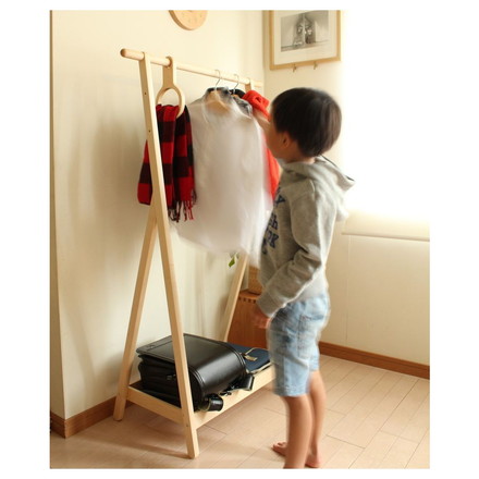 【cosine 子どもラック メープル】 コサイン 日本製 旭川家具 キッズハンガー ハンガーラック 収納 衣類収納