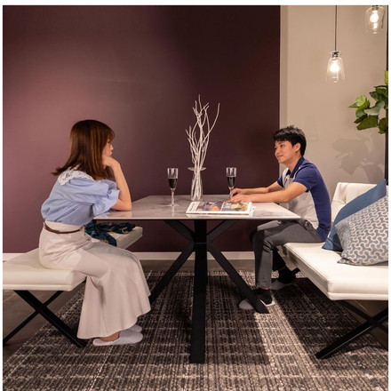 筑波産商 ダイニングテーブル セラミック天板 TK ホワイトクォーツ 165×90×72 Brescia 幅165cm