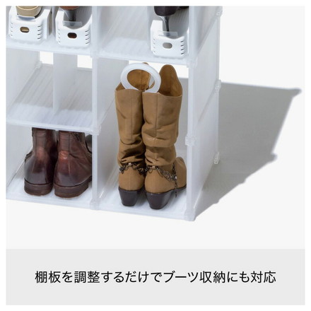 ライクイット (like-it) 靴収納 シューグリッド 3ボックス ナチュラル SG-01L 簡単 組み立て式 工具不要 靴箱 衣類収納ボックス 整理棚 約幅26.5x奥35x高64.5cm