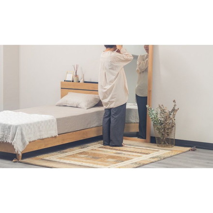 ラグ 130×190cm 冬柄 断熱 ウール コットン 天然素材