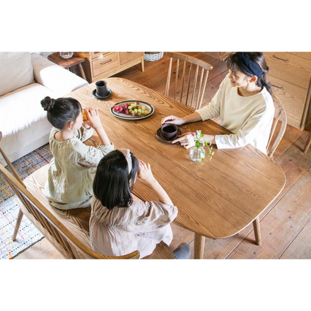 ダイニングテーブル 幅160cm 楕円形 4人掛け 4人用 アッシュ無垢材 食堂テーブル 天然木 北欧 法人