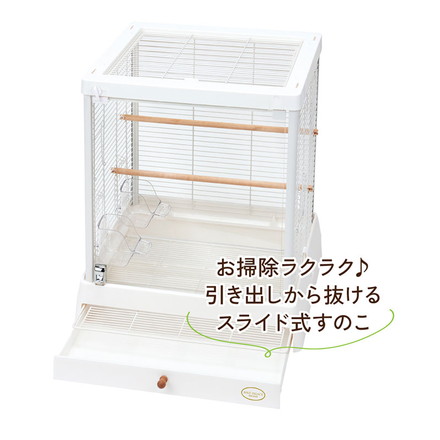 マルカン 鳥かご ケージ バードパレス クリアライフ 50W ガラス ガラス製 クリア 透明 屋根付き 止まり木付き 天然木 お手入れ簡単 小型 コンパクト 鳥用 ゲージ サークル 鳥カゴ