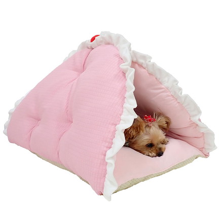 ペッツルート 犬用 夏用 ベッド クッション ひんやりワッフル 3way いちご ペットベッド 犬用ベッド 洗える