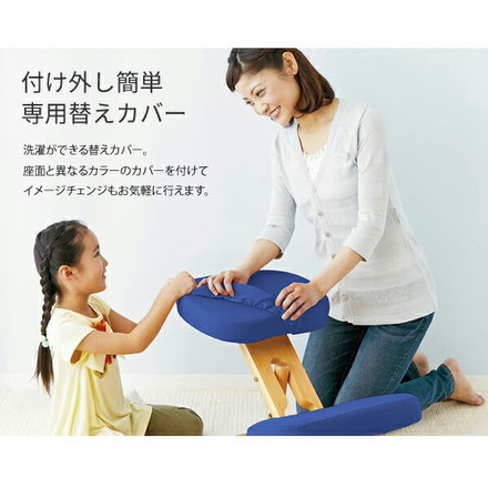 プロポーションチェア 専用カバー 本体別売り 座面と膝の2枚セット 学習チェア用 カバー 背筋が伸びるチェア用 ブルー