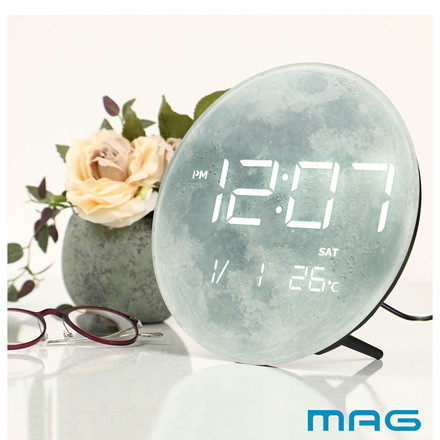 MAG マグ 置き時計 LED デジタル AC電源 月 星 インテリア 夜見える 光る 温度計