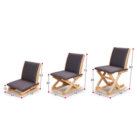 中居木工 日本製 高さが変わる座椅子 3段階 完成品 昇降 チェア 高座いす シニア リラックスチェア 座椅子 介護