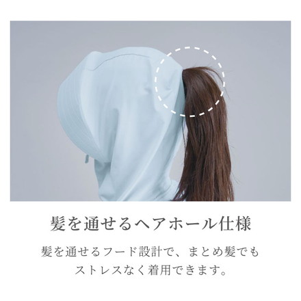 爽壁 多機能UVパーカー UVカットパーカー ショート丈 ツバ付 UVカット率98% 接触冷感 吸水速乾 体型カバー フェイスガード アームカバー 羽織 通勤 通学 レディース 日焼け 紫外線対策 長袖 コジット アイボリー