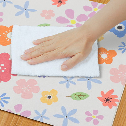 ベストコ 玄関マット 室内 40×80cm お手入れ簡単 防炎 防カビ 抗菌 防臭 ポピー 花柄 ND-5183