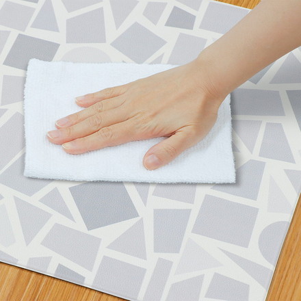 ベストコ 玄関マット 室内 40×80cm お手入れ簡単 防炎 防カビ 抗菌 防臭 ホワイト ストーン 石 タイル調