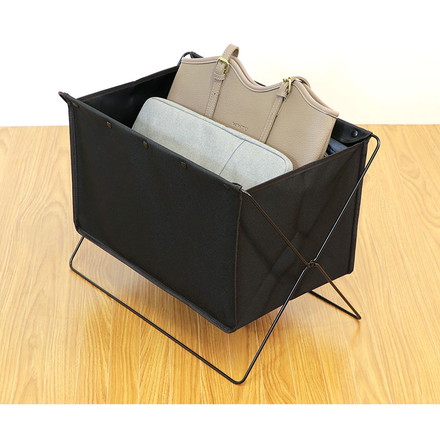 収納ボックス フロアーラック ボックスタイプS ブラック ベストコ 荷物置き 折りたたみ 収納 荷物 便利 コンパクト カバン置き 収納ケース カゴ 手荷物 軽量 持ち運び 汚れにくい シンプル 無地