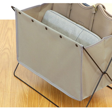 収納ボックス フロアーラック ボックスタイプM グレージュ ベストコ 荷物置き 折りたたみ 収納 荷物 便利 コンパクト カバン置き 収納ケース カゴ 手荷物 軽量 持ち運び 汚れにくい シンプル 無地