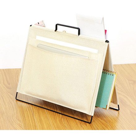 収納ボックス フロアーラック ツールタイプ アイボリー ベストコ 収納スタンド ポケット付き 便利 コンパクト はがき 手紙 郵便物 一時保管 PC パソコン タブレット リモコン 収納ケース 軽量