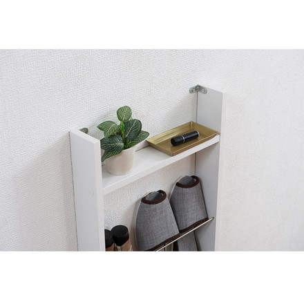 薄型マガジンラック 幅36cm ホワイト スリム 北欧 壁 コンパクト 省スペース 玄関収納 壁面収納 玄関 スリッパ