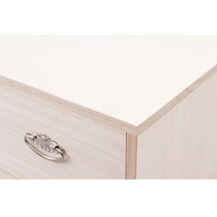 シルバー取っ手が華やかな桐クローゼットチェスト 幅99.5 奥行44 高さ61cm 4段タイプ キャスター付き