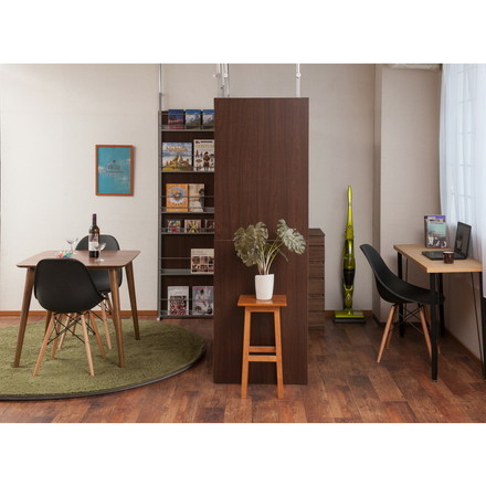 パーテーション 幅60 ブラウン ボードタイプ 間仕切り つっぱり 仕切り パネル シンプル オフィス リモートワーク