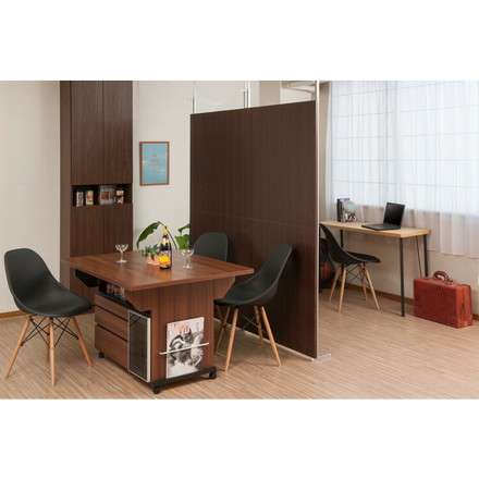 パーテーション 幅90 ブラウン ボードタイプ 間仕切り つっぱり 仕切り パネル シンプル オフィス リモートワーク