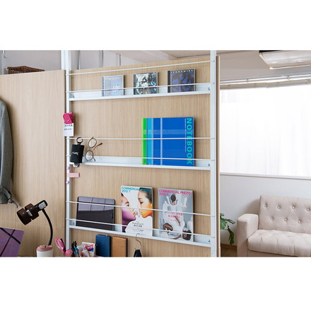 突っ張りマガジンラック マリンナチュラル 幅90cm パーテーション 日本製 パーティション パンフレット サロン