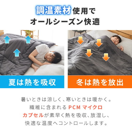 6層毛布 調温掛け布団 セット ぬくもり特区 シングル セミダブル ダブル 温度調整 布団カバーにもなる毛布 シンサレート チャコールグレー ダブル