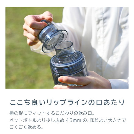【新色追加】LIPPY 洗いやすい ウォーターボトル 1L 1リットル 日本製 メモリ付き 軽量 トライタン 透明 広口 水筒 ボトル 常温ボトル パッキン付き ハンドル付き BC-1000 OSK アンバー