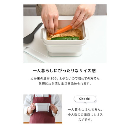 オークス レイエ ぬかどこボックス ミニ ぬか床500g用 水抜きスリット穴付き ぬか漬け容器 専用しゃもじ付き 漬け物 漬物 保存容器 ぬか床ボックス ぬか漬けボックス ぬか漬けポット LES3251 AUX leye