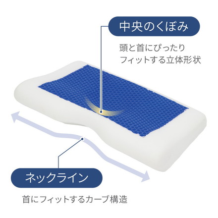 低反発枕 ゲル付き まくら 30×50cm 洗えるカバー付き 首安定 フィット感 ゲル 安眠 快眠 快適 枕