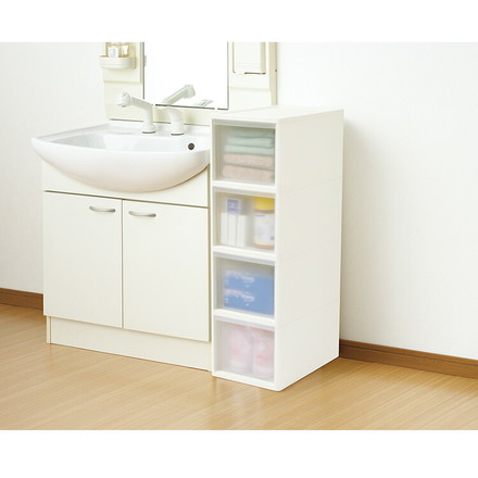 リセ ミドルストッカー 幅26cm 引出し4段 M4 日本製 JEJ ジェイイージェイ すき間収納 隙間 収納ボックス