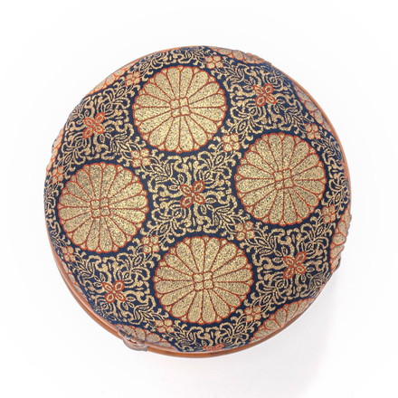 仏前用 ラタン 丸型 ミニスツール 天然籐 金襴正座椅子 イス 椅子 チェア 正座椅子 ラタンチェア 籐 仏壇 和室 法事 仏前 1脚