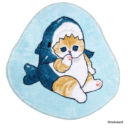 mofusand インテリアマット サメにゃん ダイカットマット 小さめサイズ 玄関マット キッチンマット