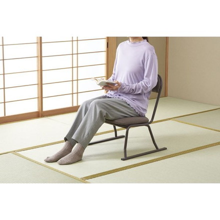 パイプ積み重ね座イス ハイバックブラウン N-8404 パール金属