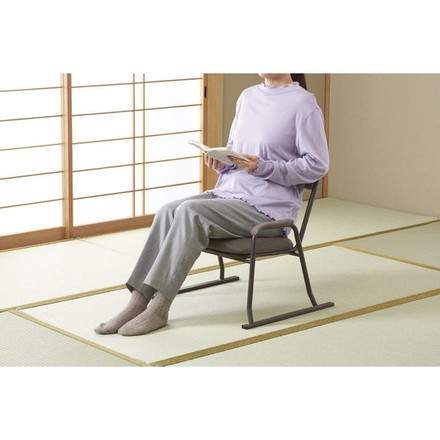 パイプ積み重ね座イス ハイバック肘付ブラウン N-8405 パール金属