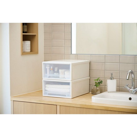 【2025年新作】 天馬 収納ケース Fits フィッツケース 41-31 幅31.6×奥行41.0×高さ17.2cm ホワイトクリア